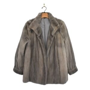 Vintage 60s/70s Genuine Silver Mink Fur Coat Let-Out Pelts